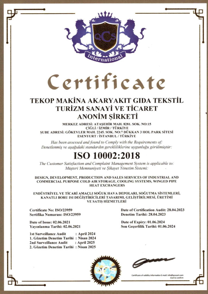 TEKOP ISO 10002 2018