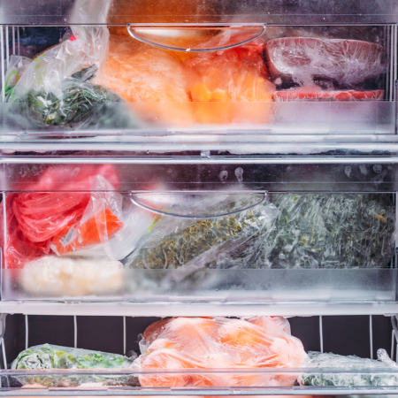 Cold storage facility for preserving frozen food products